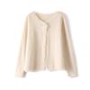 Women's Tassel Knit Wool Cardigan - Round Neck, Solid Color, Slimming Autumn/Winter Outerwear