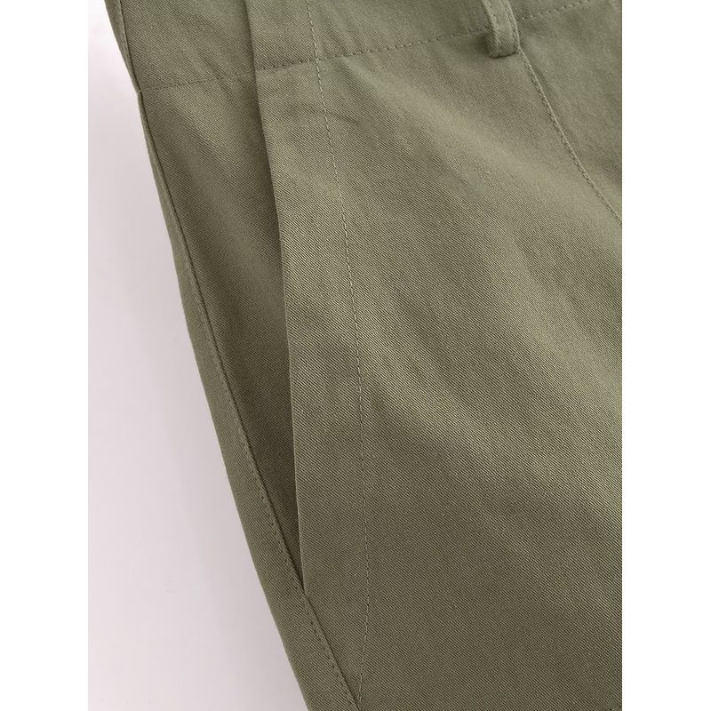 Kaslead Fashion Wind High Waist Straight Cargo Pants