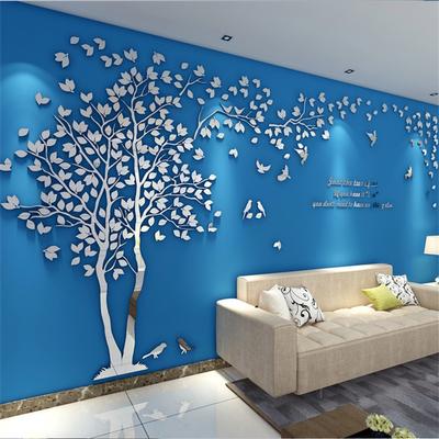Autocolant Mare de Perete 3D Copac Pasăre Lipibil Murală pentru Camera de Zi Acasă