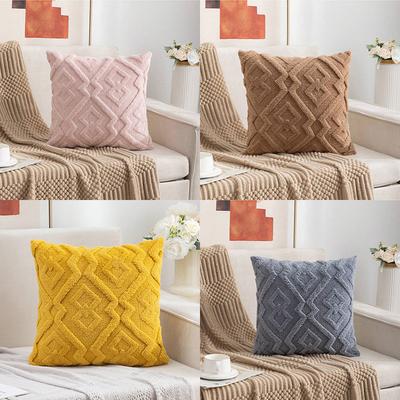 Modern Simple Pillowcase Knitted Plush Pillowcase Core-free Office Sofa Waist Pillow Bed Head Cushion