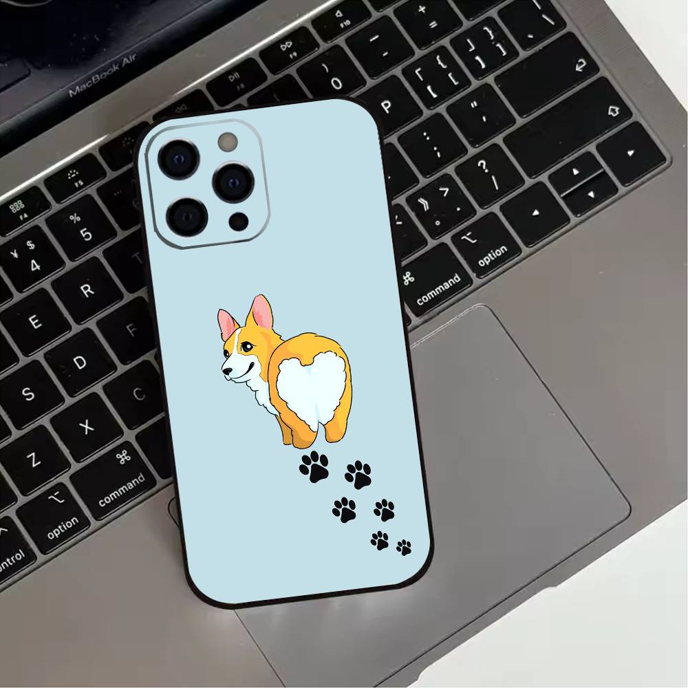 Cute corgi dog  Phone Case For iPhone 17,16,15,14,13,12,11 Plus,Pro Max,XS,Soft Silicone Black Cover