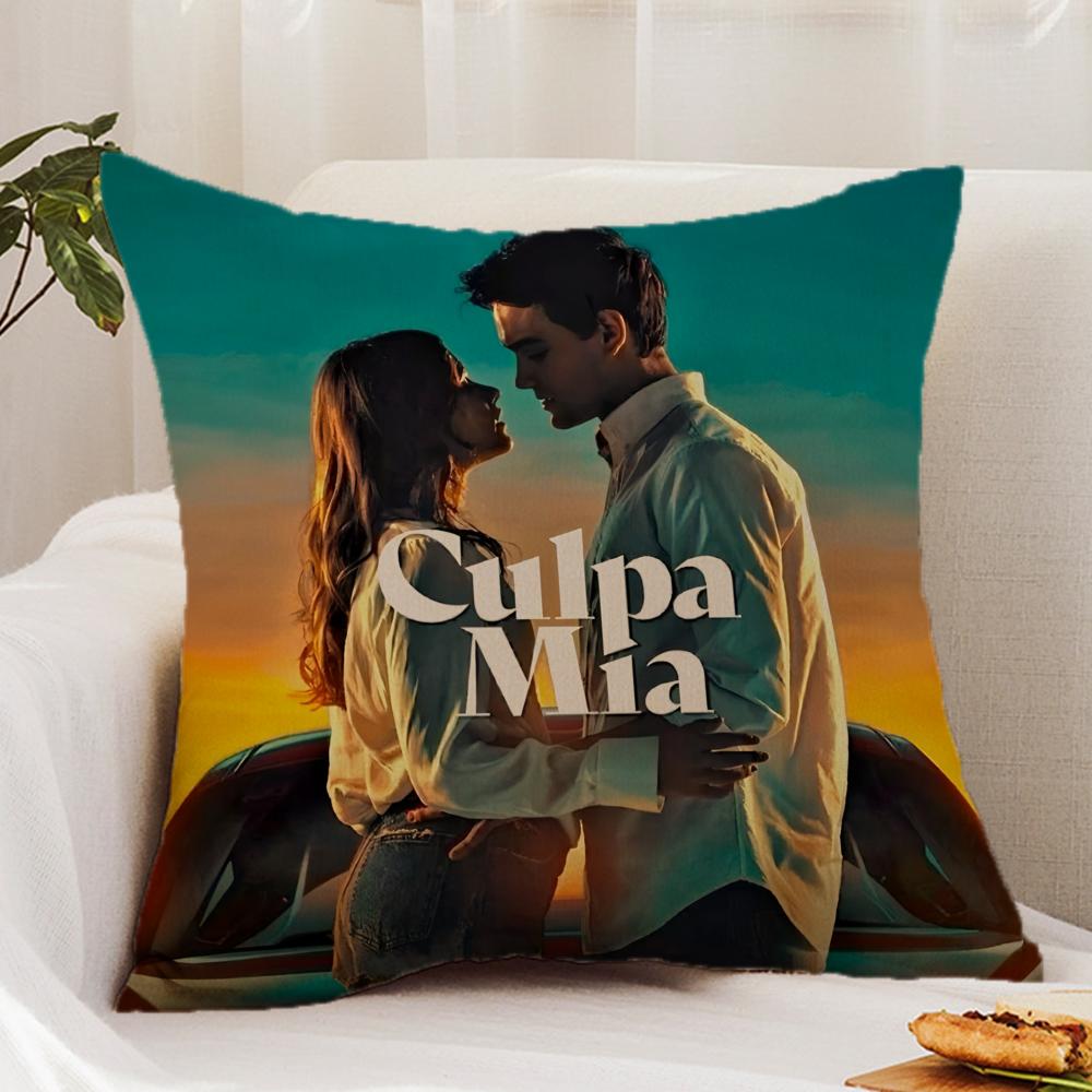 M-My Fault C-Culpa Mia Movie Cushion Cover Premium Comfort Reversible Pillow Cover - Dual - Use Design for Home & Car