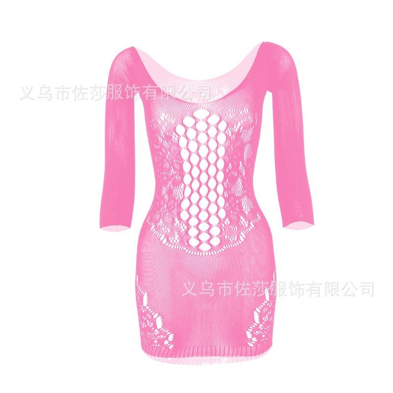 Sexy suspender mesh tight body hollow hip skirt large size