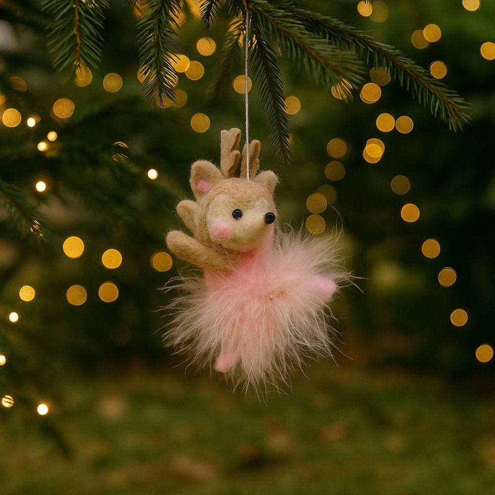 Felt Xmas Tree Pendants Sled Mouse Christmas Doll Pendant Cute Simulation Owl Ornament Gift