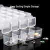 Transparent Nail Art Storage Box with 56 Compartments - No Diamond Leakage, Perfect for Small Accessories and Nail Jewels
