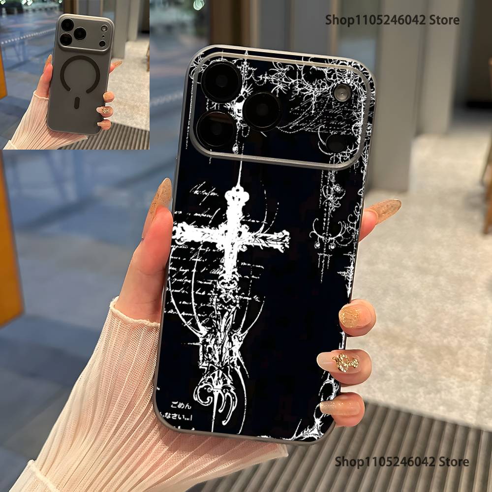 Gotische Coquette Cybersigilismus Magnetisches Kabelloses Laden Transparente graue Handyhülle Für iPhone 17,16,15,14,13,12,11Pro,Max,Plus