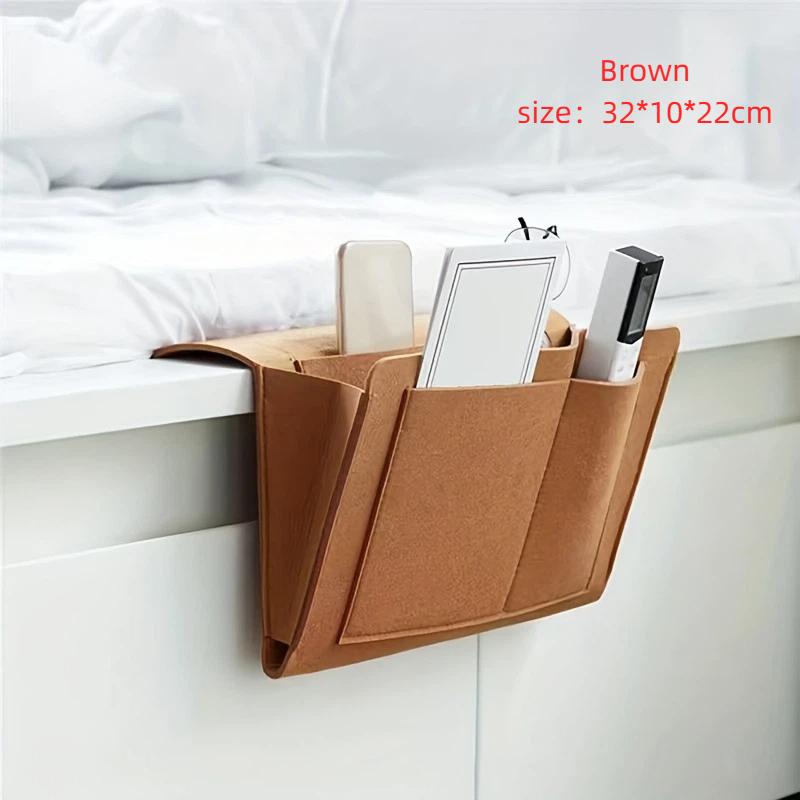 Anti-slip Felt Bedside Storage Organizer 1Pcs Portable Hanging Side Holder for Bed Sofa Office Home Dorm Use