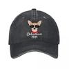 Chihuahua Mom Baseball Cap  New Vintage Washed Cotton Baseball Cap Parent Kids Sun Hats