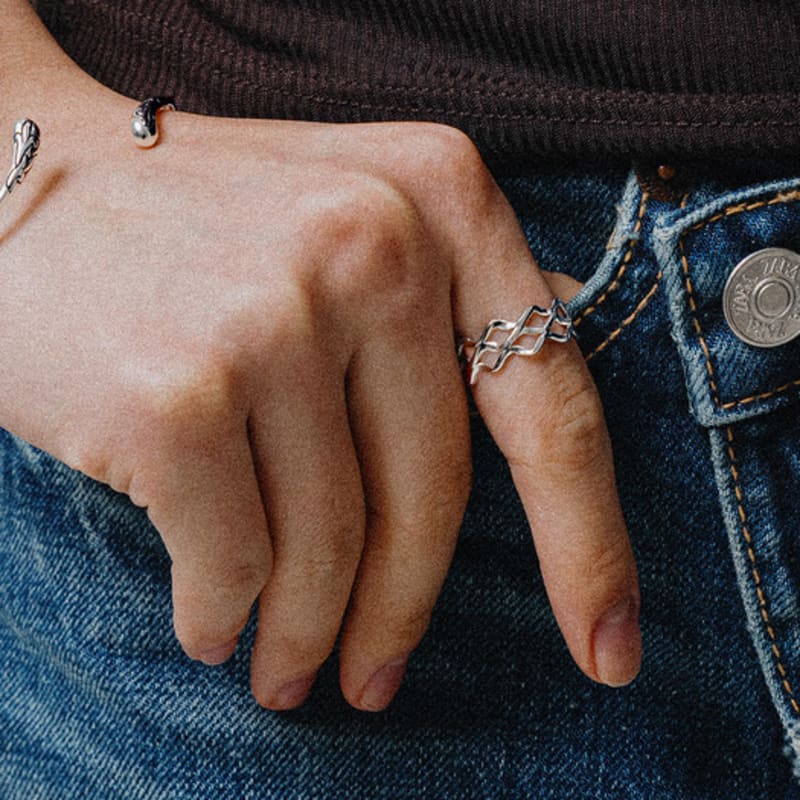 SCALETTO WS016 Wavy Line Open Ring