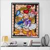 Disney Diamond Painting Donald Duck and Daisy Mosaic Glass Style Love Illustration Mosaic Art DIY Cross Stitch Embroidery Set FullDiamondHomeDecorGift