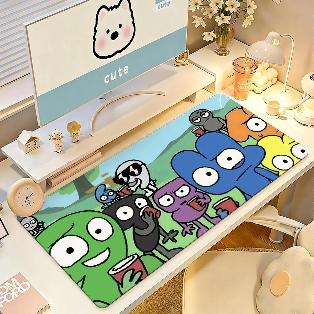 Tappetino per Mouse Carino Cartone Animato B-BFDI Bordo in Gomma Antiscivolo Bloccato Spesso Tappetino da Scrivania per Laptop da Gioco