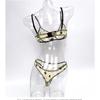 French Ultra Thin Women Underwear Set Sexy Flocking Push Up Bra Summer Ladies 6 Color Mesh Breathable Lingerie and Thong Sets