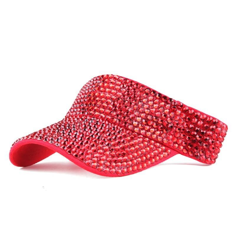 Summer Diamond Embellished Mesh Baseball Cap With Wide Brim For Sun Protection