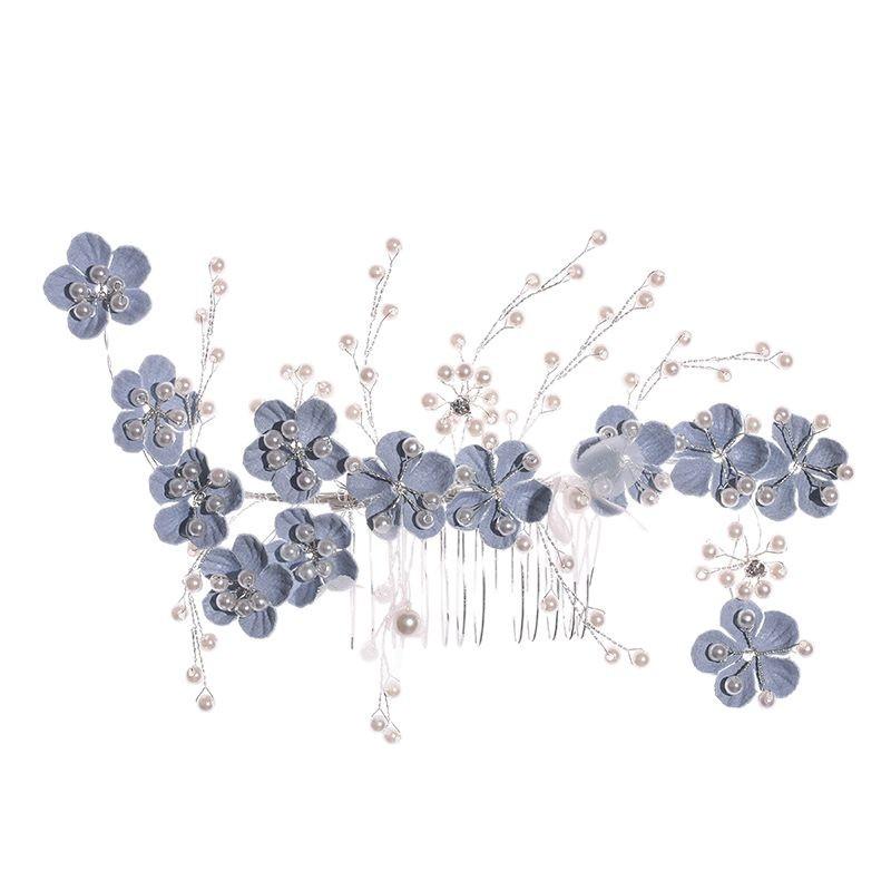 Hand-Woven Pearl Bridal Hair Comb for Photography and Special Occasions