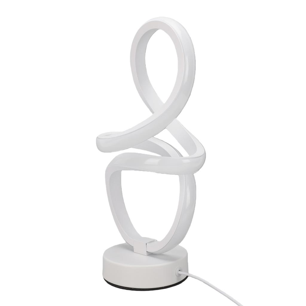 Spiral Desk Lamp LED Bedside Table Lamp with 3 Color Temperatures USB Powered Modern Night Light for Bedroom Office
