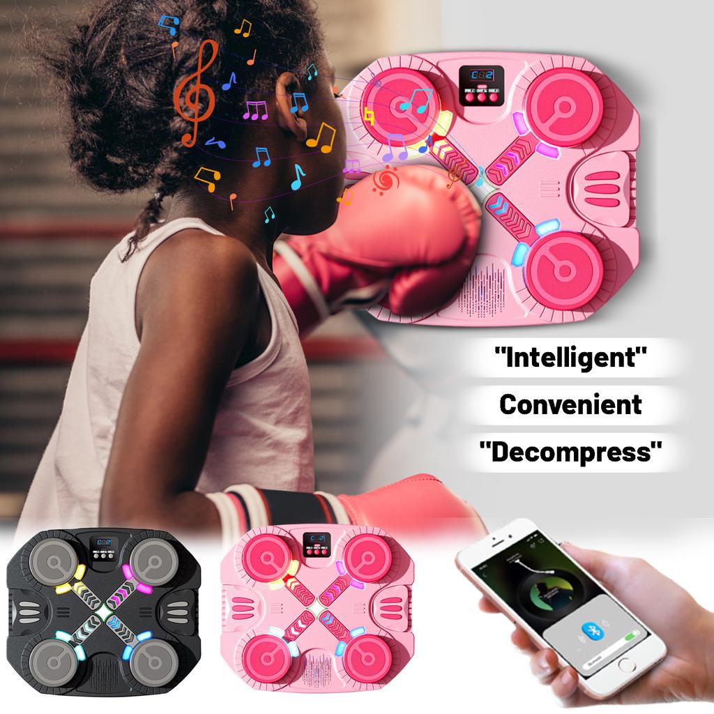 Intelligente Musik-Schlagmaschine, verbesserte Version, Bluetooth, Multi-Modus, Punktewertung, vier Zielpolster, USB-wiederaufladbar, interaktives Fitnessgerät