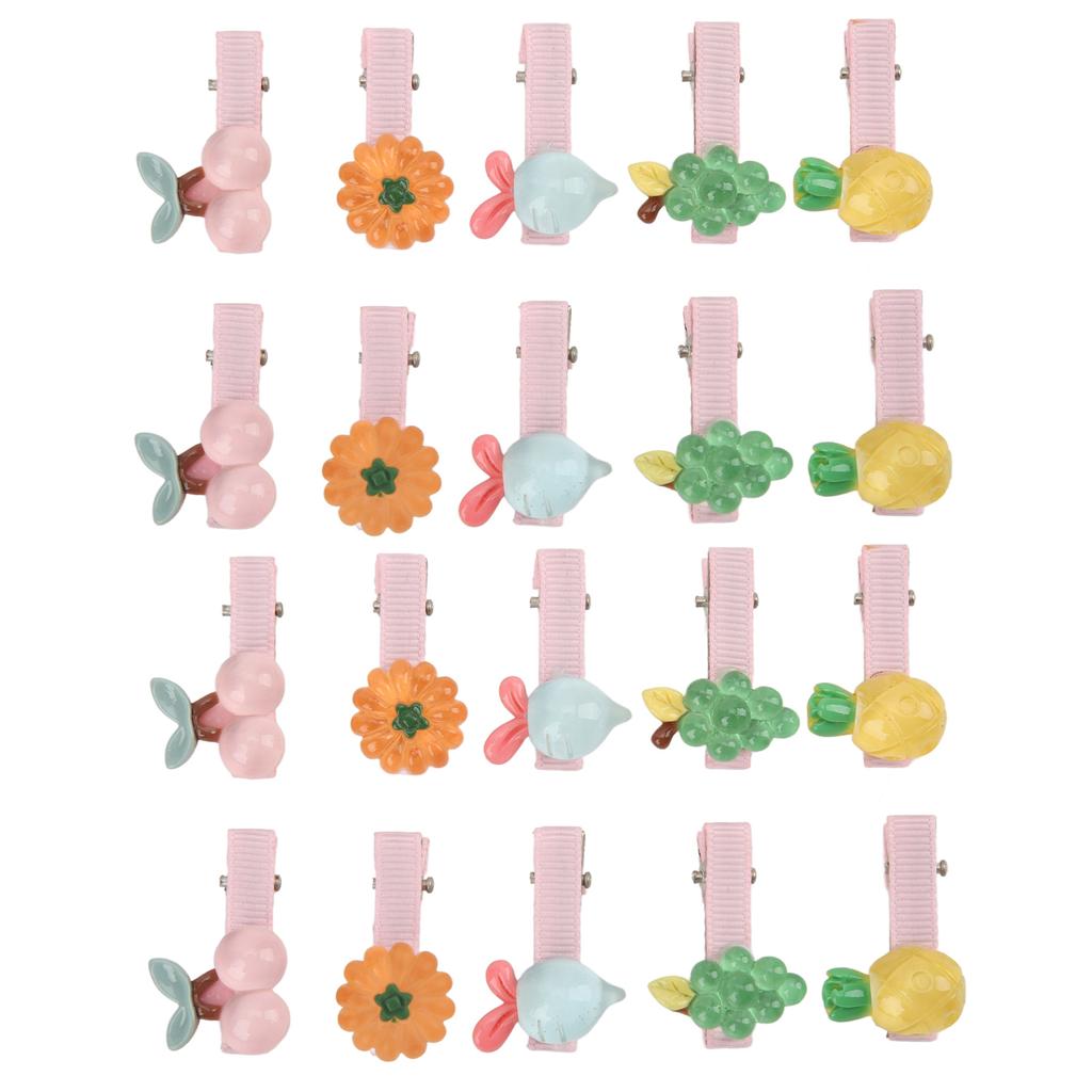20pcs Pet Fruit Hair Clips Resin Pet Fruit Hairpin Pet Hair Grooming Accessories for Birthday Parties Weddings
