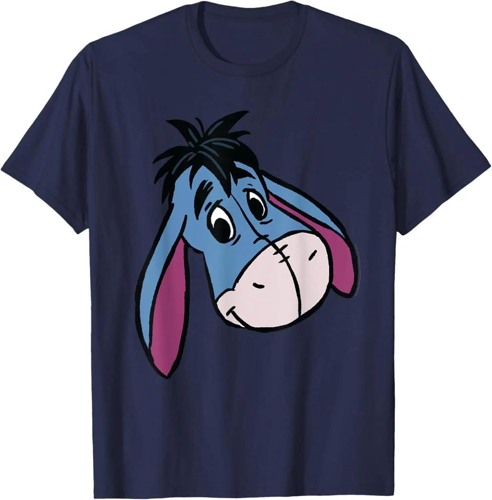 Moda Calda Casual Disney Winnie the Pooh Eeyore Felice Faccia Grande Costume Maglietta S-4XL Quattro Stagioni