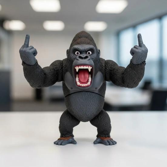 Angry Animal Figurine Resin Flip The Bird Animal Ornament Desktop Middle Finger Animal Statue for Home Office Desk Shelf Decor