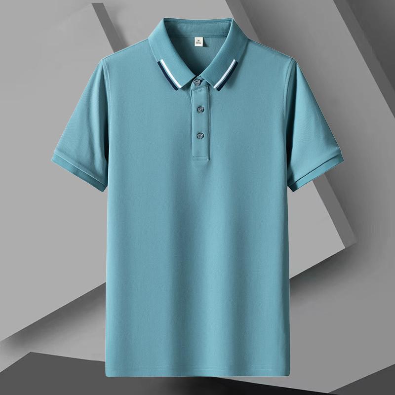 T-shirt da uomo a maniche corte tinta unita estiva Sottile Polo da uomo con colletto a revers da lavoro