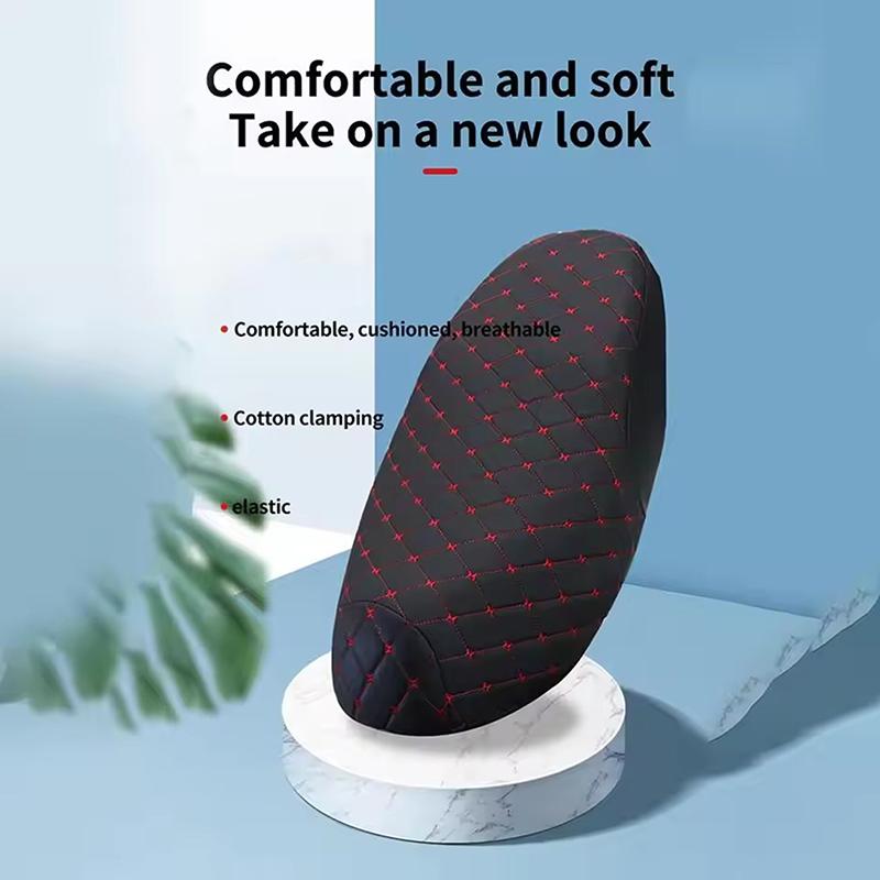 Motorcykelsitsöverdrag PU-läder Sits Motornät Andningsbar Vattentät Skotersitsar Kudde Solskyddsdyna Sitsöverdrag