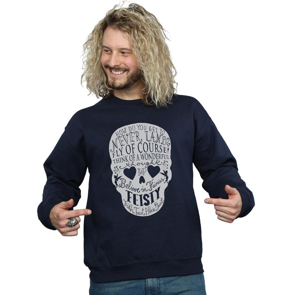 Disney Mens Tinker Bell Skull Sweatshirt