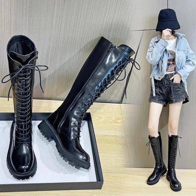 Women's Over-the-Knee Thick-Soled Knight Boots - Martin Style Motorcycle Boots for Spring, Autumn, and Winter 2024