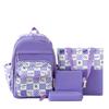 Four piece Set Large Capacity Backpack Small Fresh Multi Functional Backpack High Value Student Backpack