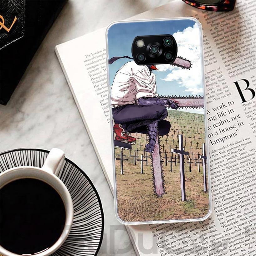 C-Chainsaw Mans Denji Cover For Xiaomi Poco X7 X6 X5 Pro X3 Nfc F7 Ultra Phone Case F6 F5 X4 F4 Gt F3 M6 M5S M4 M3 Print Shell P