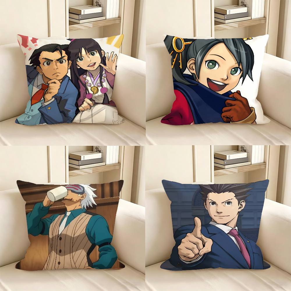 Pc Classic Animation Game Ace Attorney Pillow Case Fashion Square Pillowcase Bedroom Sofa Room Ins Decoration Leisure