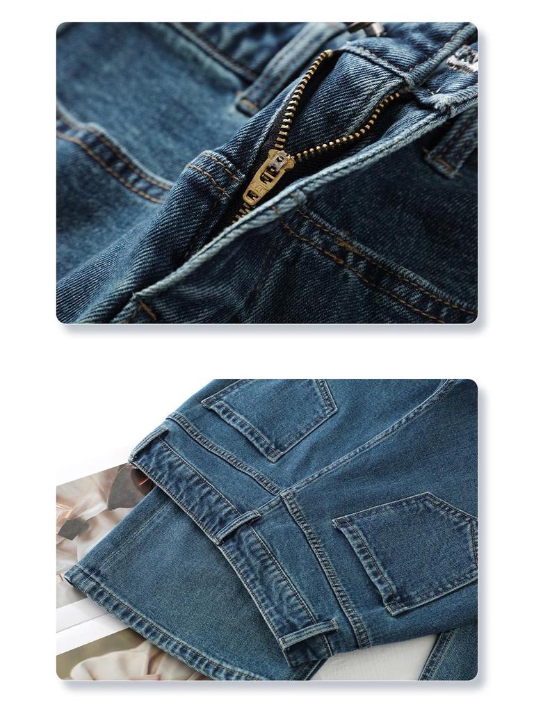 Women's 2025 Spring Retro High-Waisted Wide Leg Jeans - Loose Straight Leg High Street Style