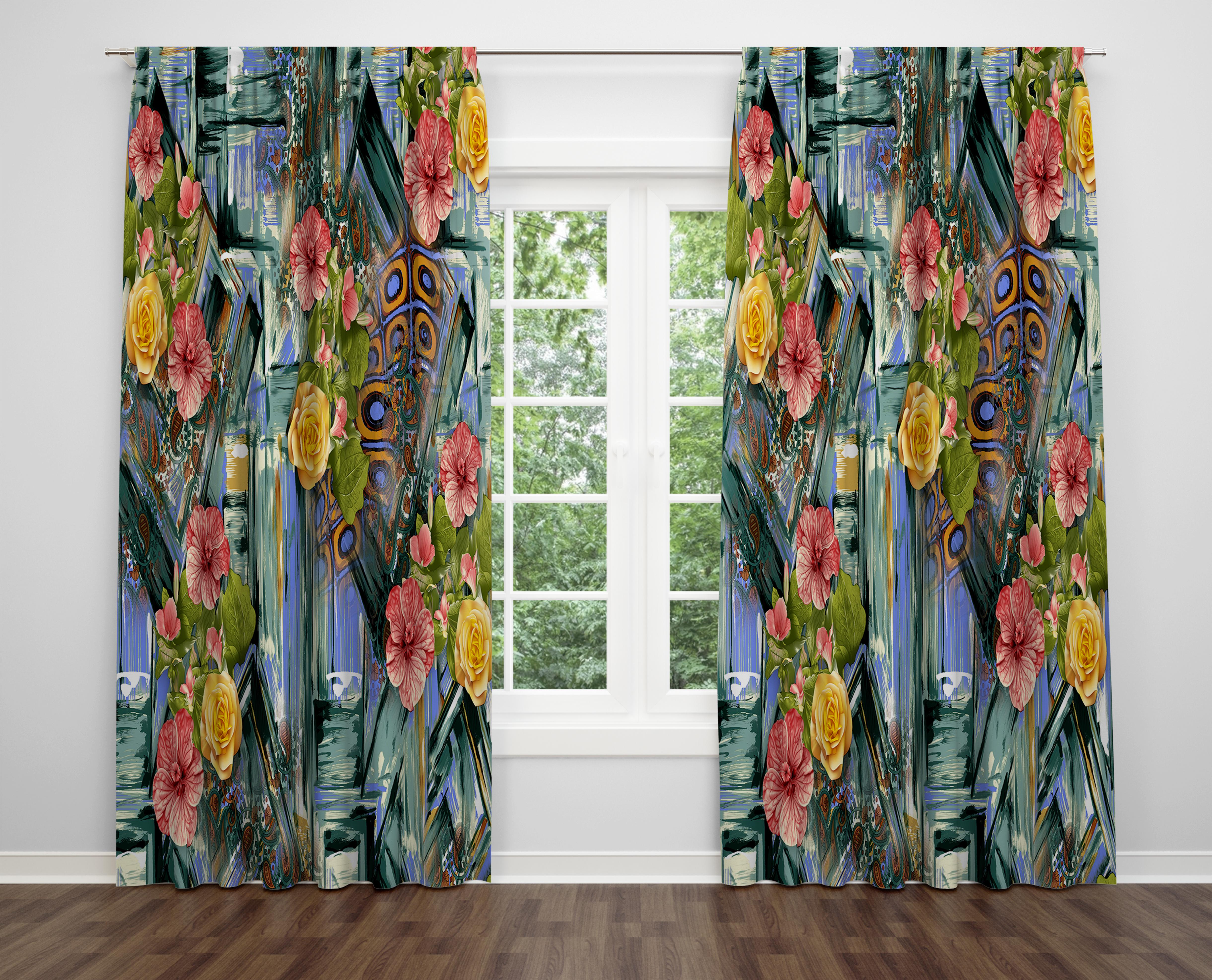 

Декоративний дизайн, високоякісна бавовняна тканина, ви можете вибрати одну або подвійну фіранку з крила 1 piece різнокольоровий