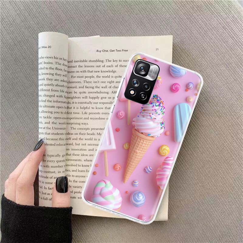 Colorful Ice Cream and Popsicles Phone Case For Redmi Note 13 12 Pro Plus 14 15 Pro 5G 11 11T 11E 11S 10 Pro 10S 9 9S Cover Cell