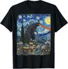 Kaiju Monster Japanese Vangogh Starrynight Vintage Tshirt