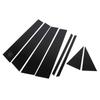 8PCS Cobertura Externa da Coluna da Janela Preto Brilhante Adesivo da Coluna B Moldura da Janela Acabamento da Porta para Carro