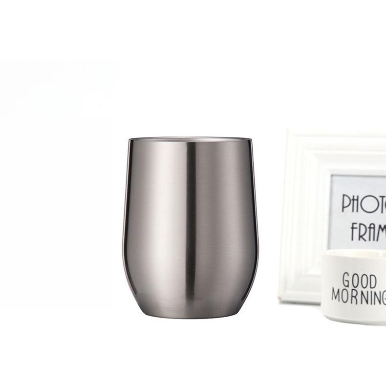 U-shaped 12oz Christmas Insulated Eggshell Wine Cup, Red