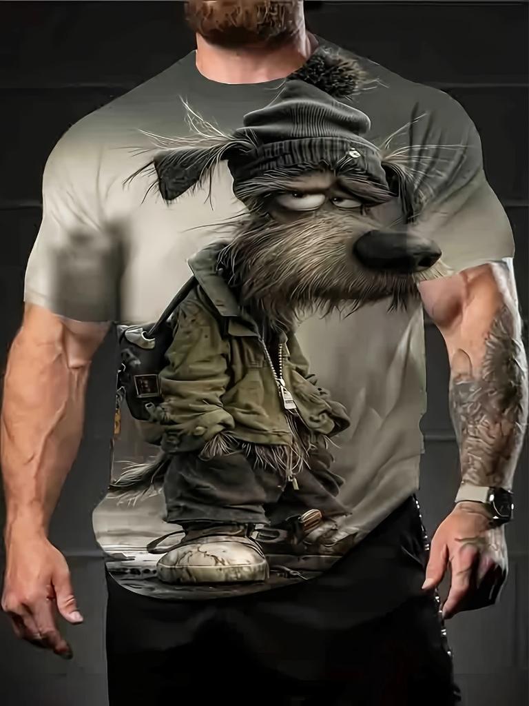 Herren Hund Grafik T-Shirt