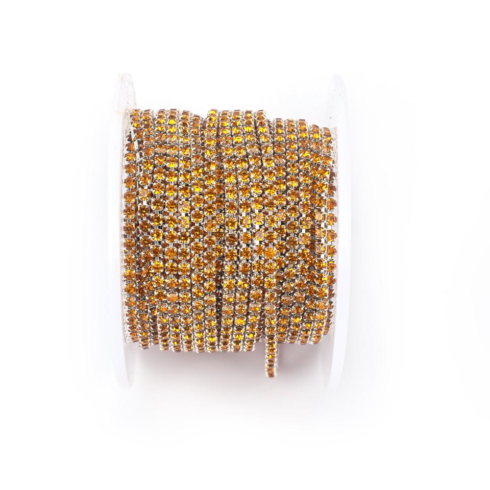 

Цепочка-коготь Wei Chen с серебряным дном, гальванизированное стекло, стразы, бриллиантовая цепочка, металлическая плотная цепочка-коготь, электрофорез, аксессуары для одежды, партия SS6- (1 yard/bar)