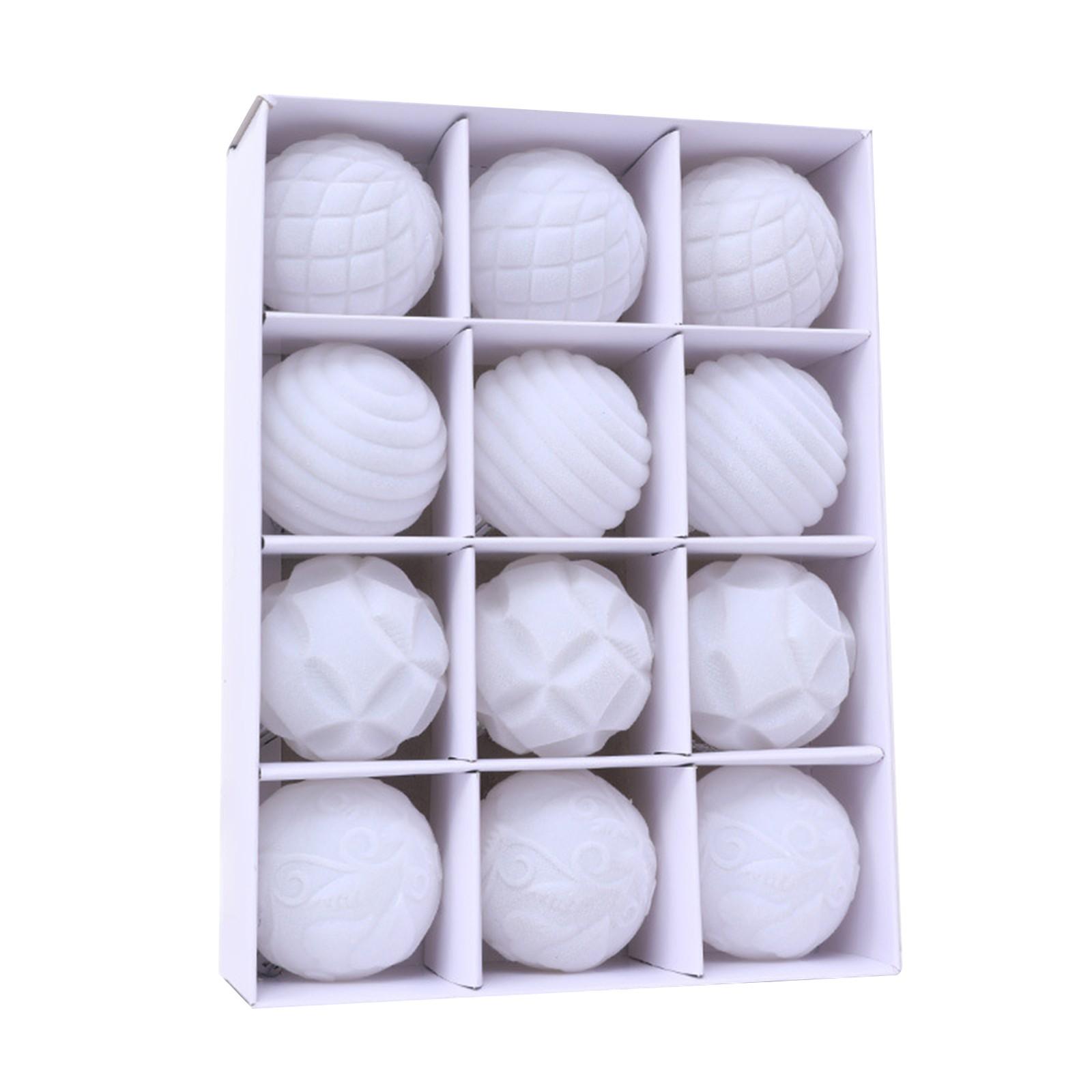 

Рождественское украшение 6 см Рождественский шар подвесное украшение Яркий шар-бочка гальванизированный пластиковый шар One Size белый