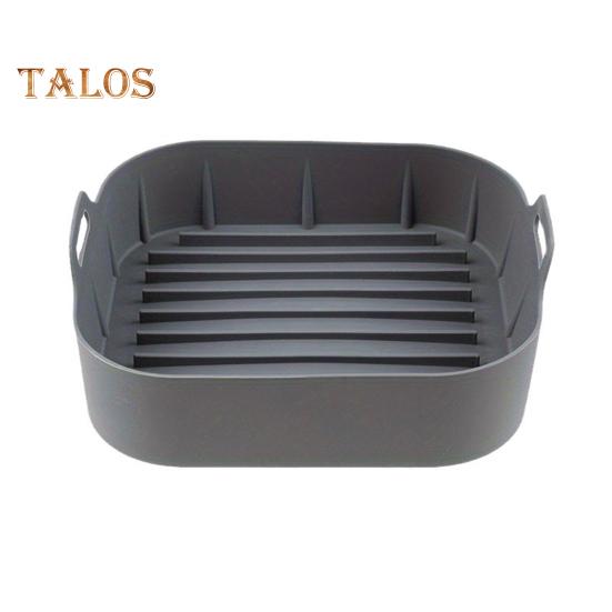 

Силиконовый противень для выпечки с ручками для аэрофритюрницы, многоразовые квадратные вкладыши для аэрофритюрницы с антипригарным покрытием, корзина для аэрофритюрницы объемом 4–6 кварты, аксессуары для равномерного нагрева Square серый