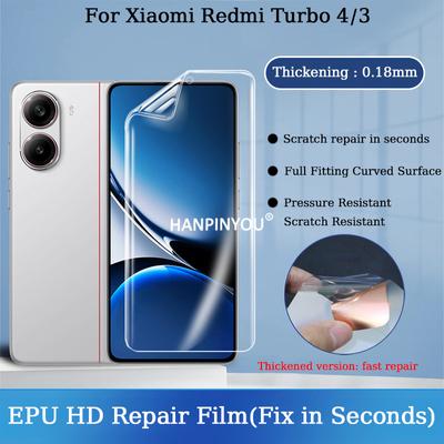 Ochranná fólie na displej pro Xiaomi Redmi Turbo4 3 14C 13C 12C POCO M6 F6 C65 C55 Měkká EPU Průhledná Zesílená Hydrogelová fólie Škrábance Automatická Oprava Během Sekund