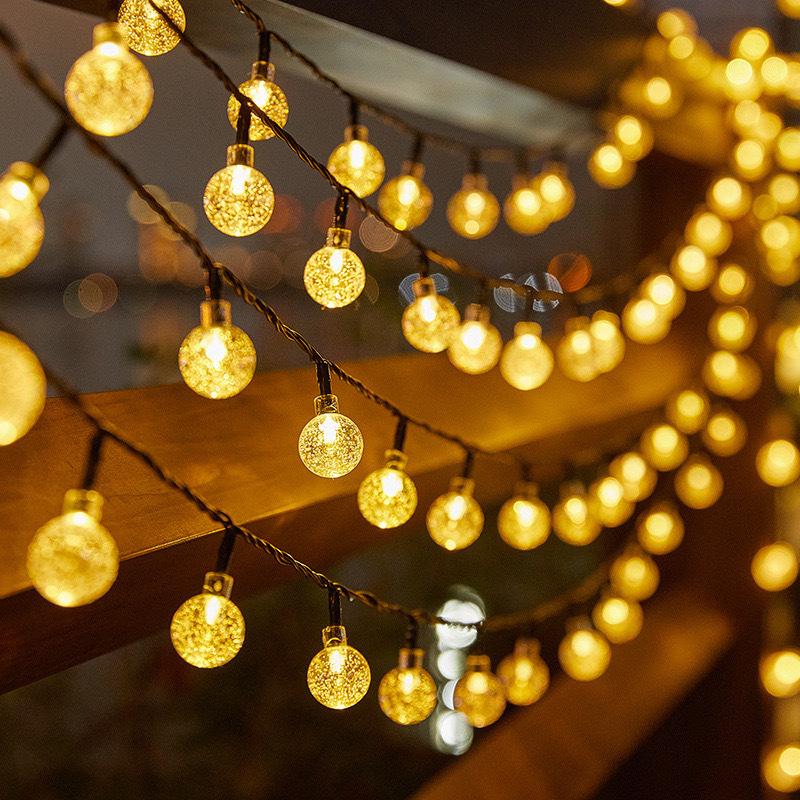 Colorful Outdoor Solar LED Crystal Bubble Ball Lights for Camping Tents and Indoor Decoration