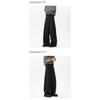 Men Black Pleated Loose Wide Leg Straight Casual Suit Pants