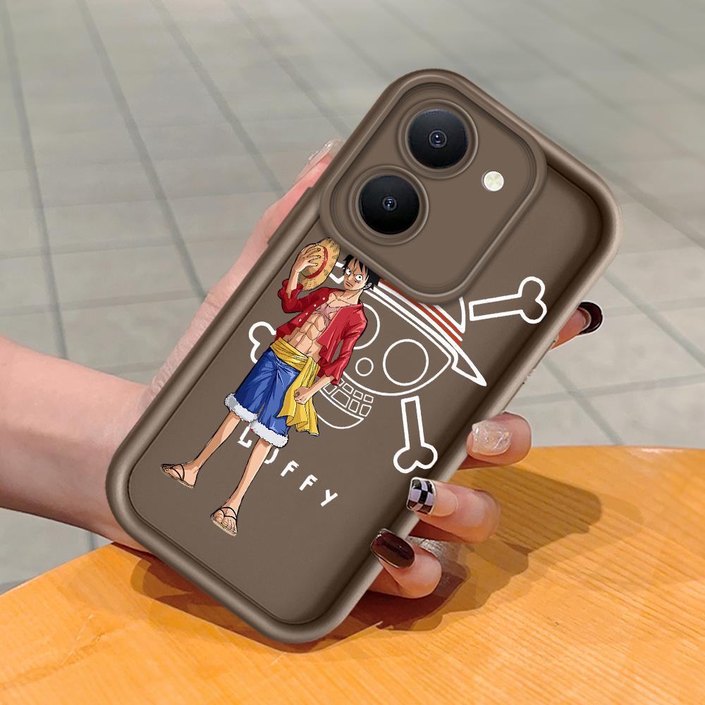 Soft Silicone Square Ladder Printing Pattern Phone Casing Full Cover Camera Shockproof Protection Rubber Case for Vivo