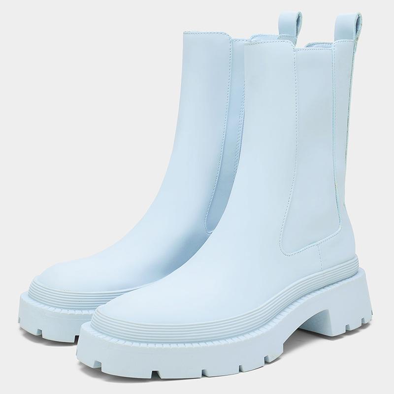 

Женские ботильоны на платформе, готические ботильоны на каблуке, женская зимняя обувь 2025, модные женские кожаные ботинки челси, боты 35