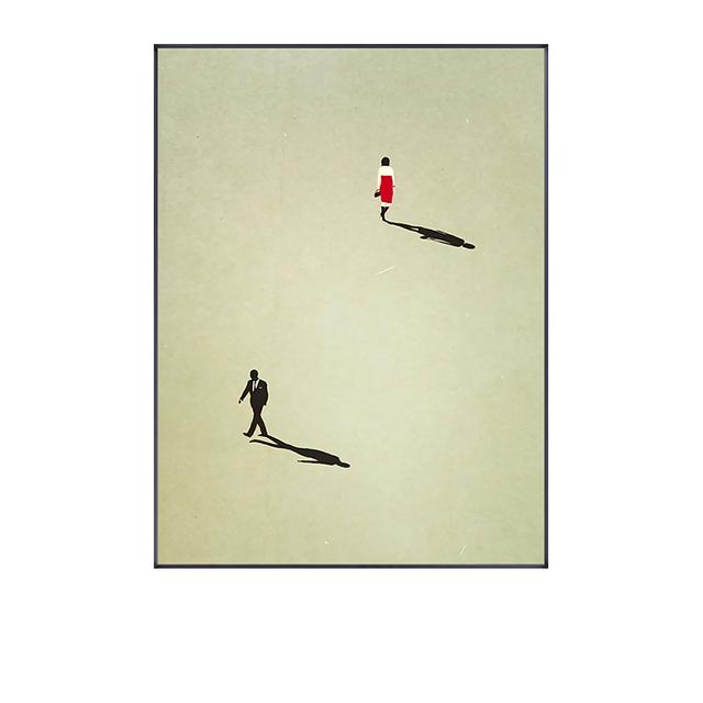 Nordic Figure Wall Art Canvas Painting Humorous Posture Prints Modern Wall Colorful Picture for Living Room Unique Poster Decor