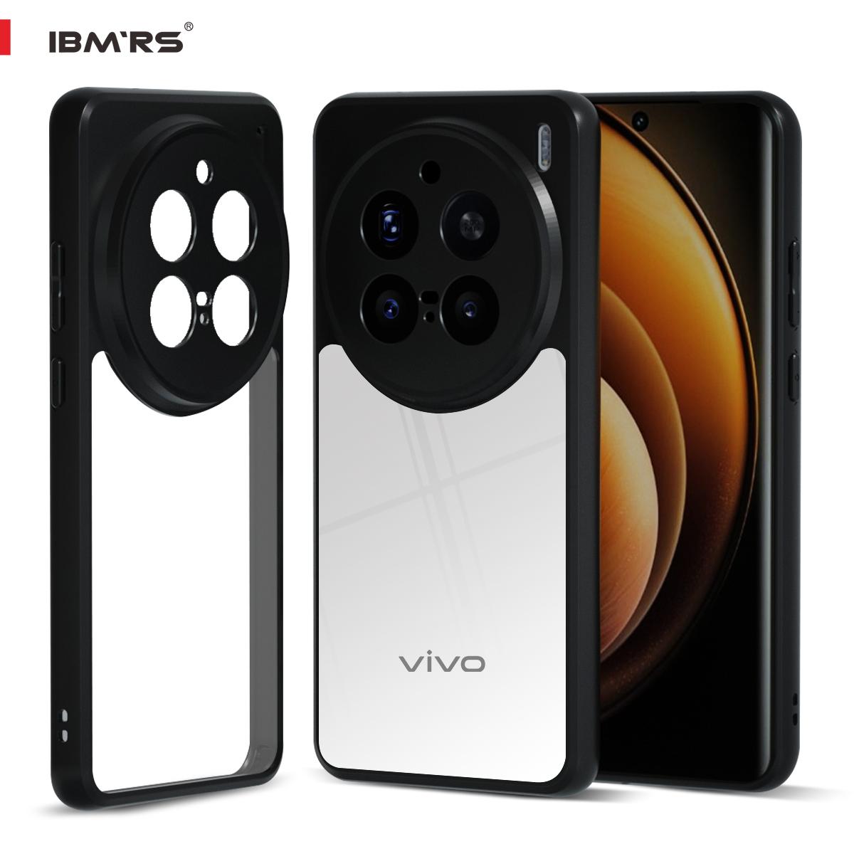 

(В комплекте ремешок на запястье)Чехол IBMRS для vivo X200 Pro, полупрозрачный матовый тонкий ударопрочный защитный чехол с защитой от отпечатков пальцев - черный камуфляж прозрачный