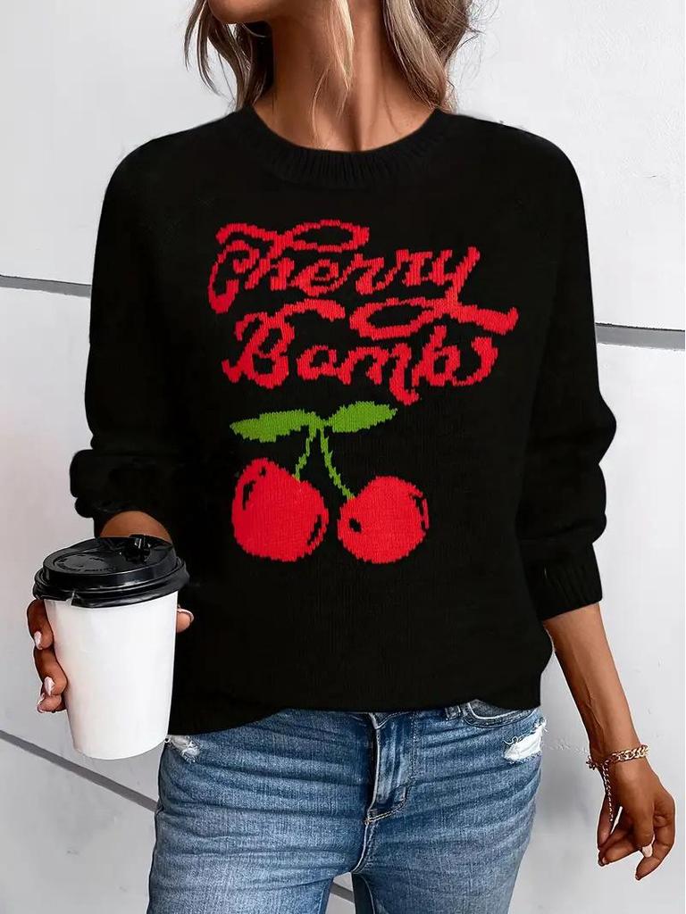 Dámská mikina s třešňovým potiskem - Evropský a americký styl s dopravou zdarma
