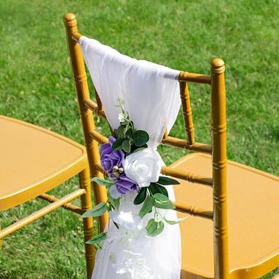 2Pcs Decorações para cadeiras de casamento Decorações para corredores de casamento para cerimônias de casamento Flores para decoração de corredores de casamento Decorações para bancos de igreja