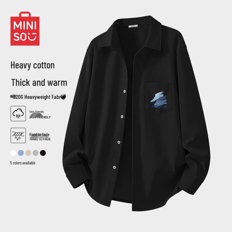 MINISO Men's Plush-Lined Oxford Shirt